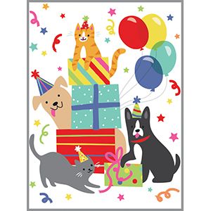 Gift Enclosures - Birthday Dogs and Cats