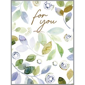 Gift Enclosures - Blue Green Leaves