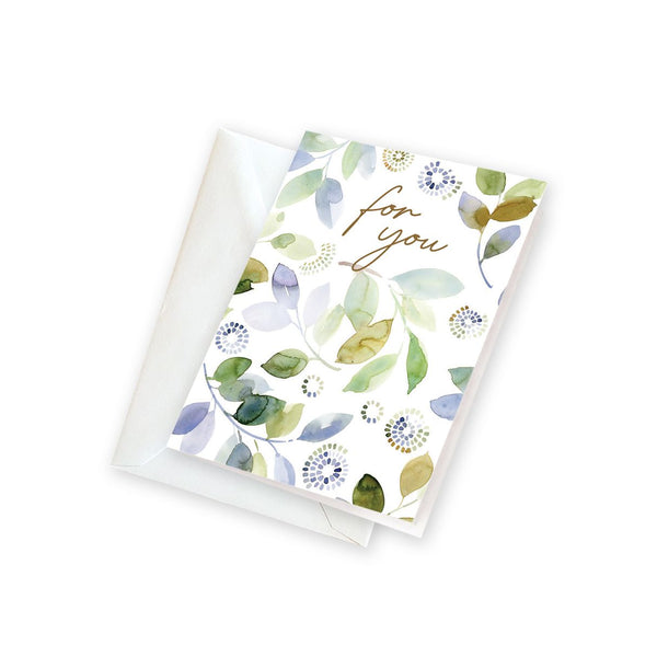 Gift Enclosures - Blue Green Leaves
