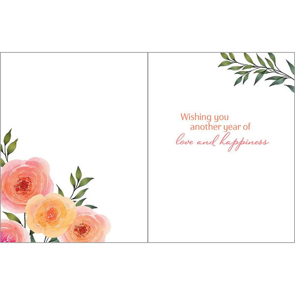 Anniversary card - Big Blooms