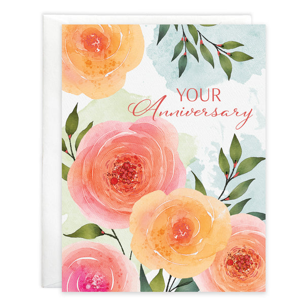 Anniversary card - Big Blooms