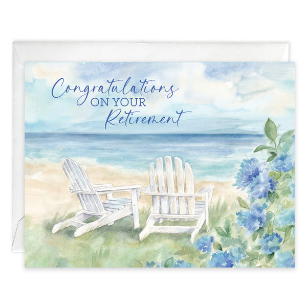 Retirement Card - Adirondack Chair and Flowers