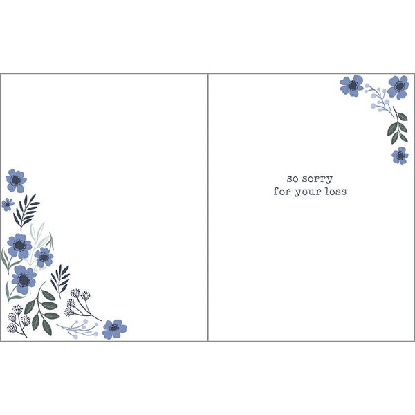 Sympathy card  - Deepest Blue Flowers, Gina B Designs