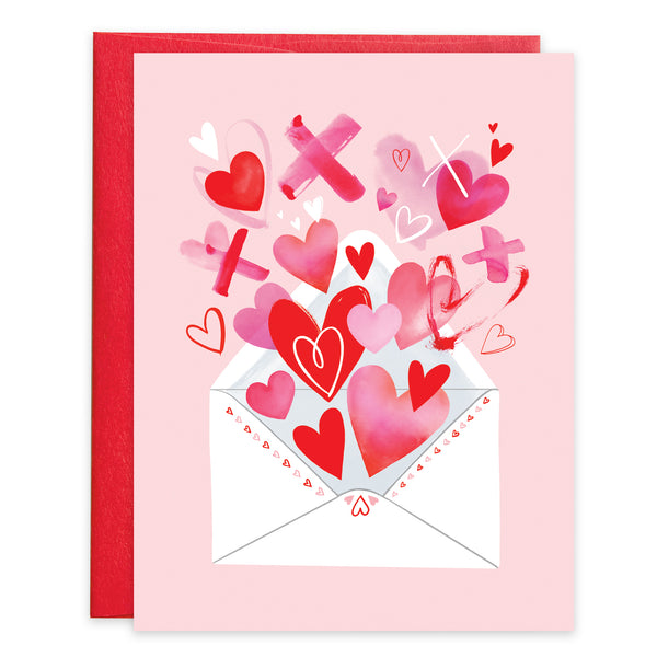 Valentine card - Envelope Full of Hearts