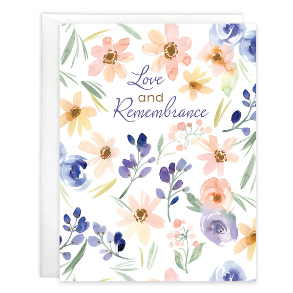 Sympathy card  - Soft Thoughtful Flowers