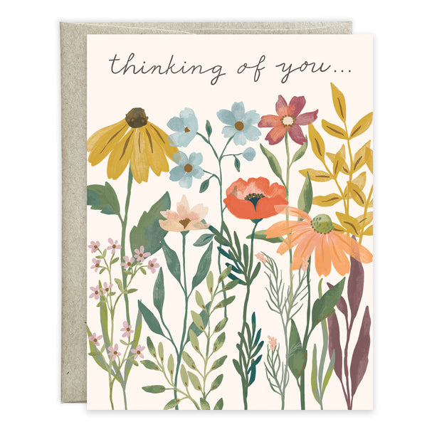 Thinking of You card - Wildflower Stems