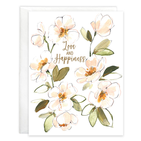 Wedding card - Peach Flowers