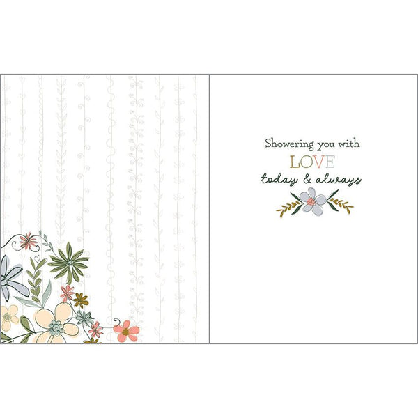 Wedding card - Shower Flowers and Bird, Gina B Designs
