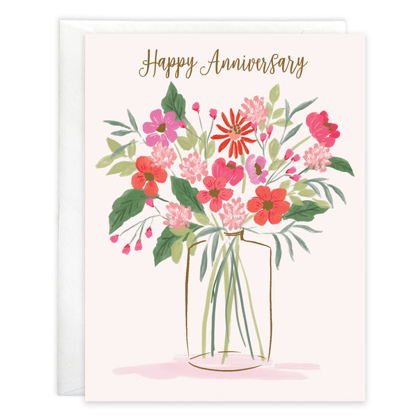 Anniversary card - Charming Flower Vase