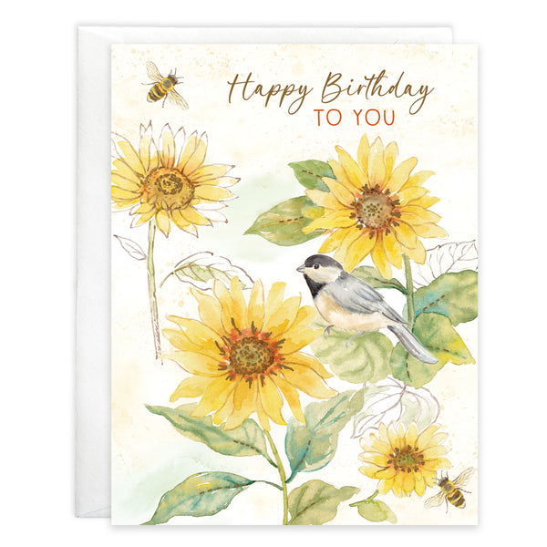 Birthday card  - Sunflowers/Bees