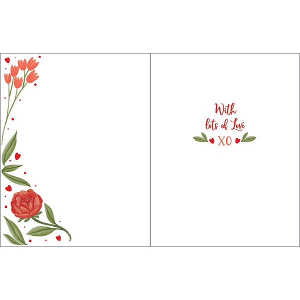 Valentine card - Scallop Heart/Flowers