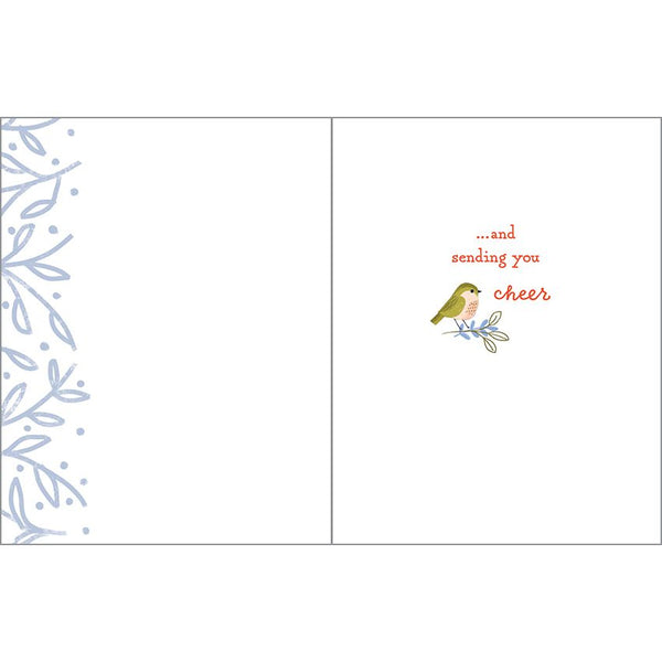 Thinking of You card  - Bird on Tea Cup