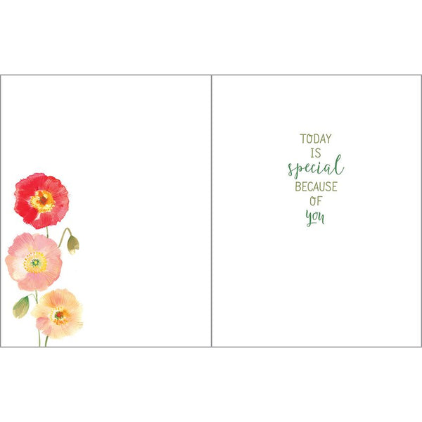 Birthday card  - Simple Poppies