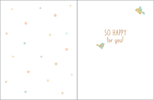 Baby card  - Clothesline & Birds