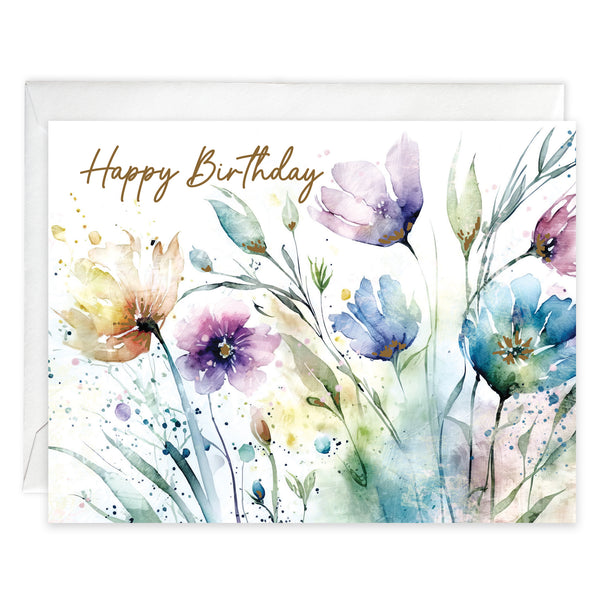 Birthday card  - Watercolor Blooms