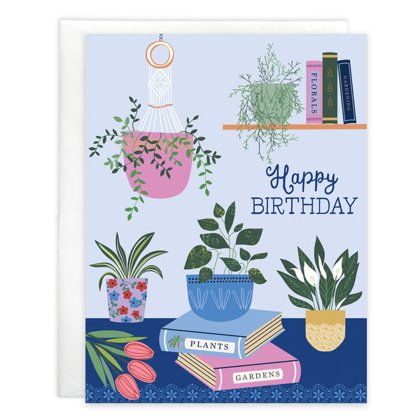 Birthday card  - Plants & Books