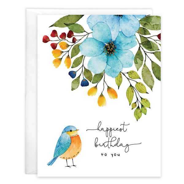 Birthday card  - Bluebird
