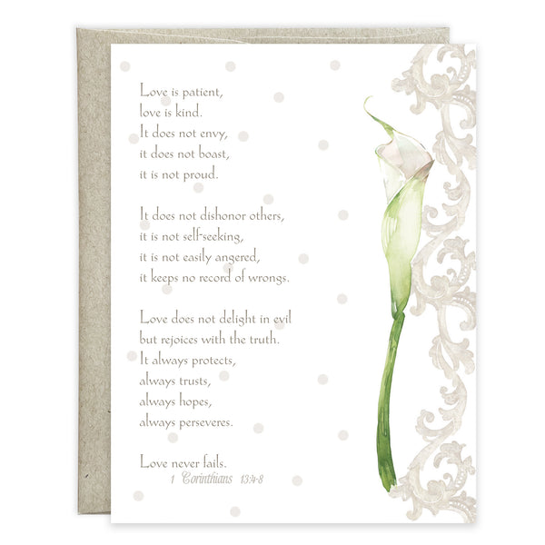 {with scripture} Wedding card - Calla Lily