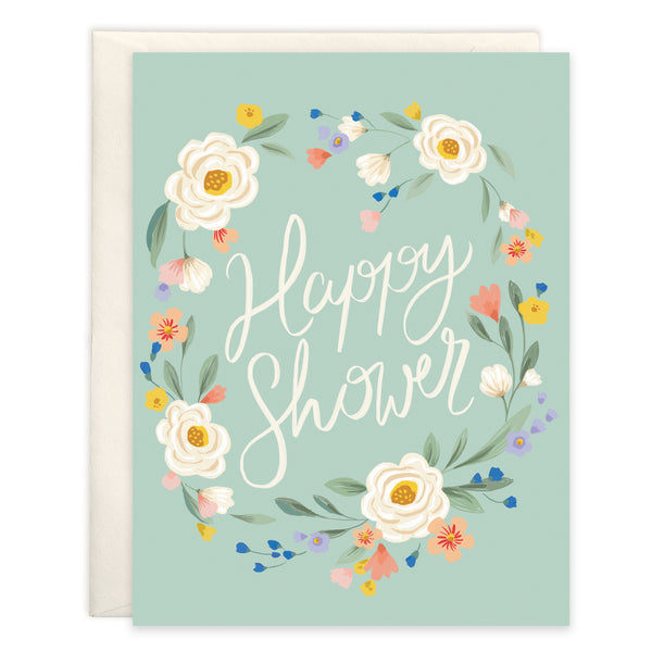 {with scripture} Wedding Card - Shower Flower Border