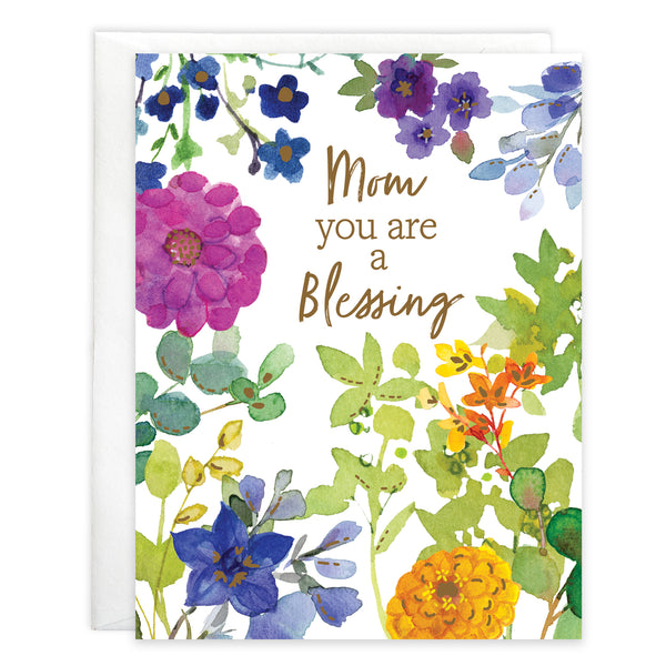 {with scripture} Mother's Day card - Purple and Yellow Flowers