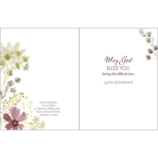 {with scripture} Sympathy Card - Subtle Purple Flowers