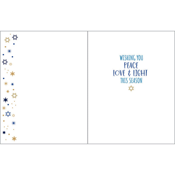 Hanukkah card - Gold Menorah, Gina B Designs