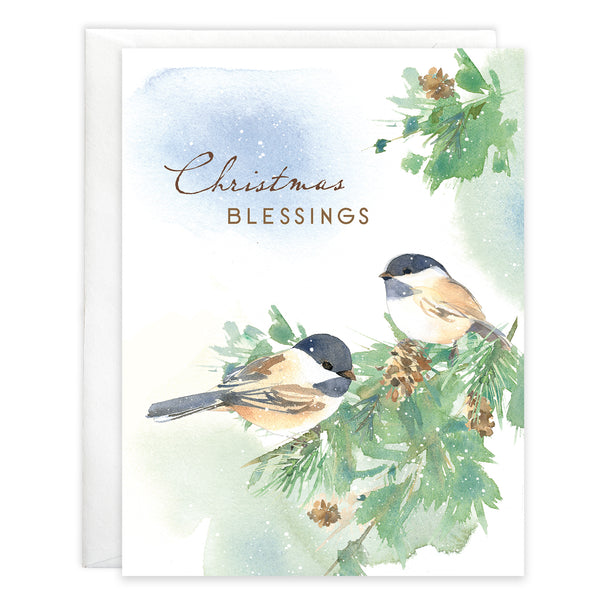 {with scripture} Christmas card - Woodland Chickadee