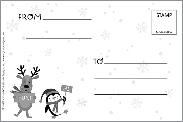 Holiday Kids Thank You Postcards - Winter Friends