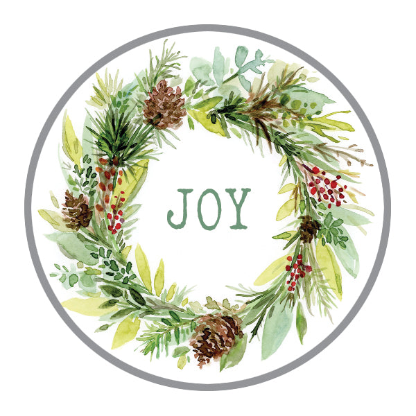 Holiday Envelope Seals - Pinecone Wreath