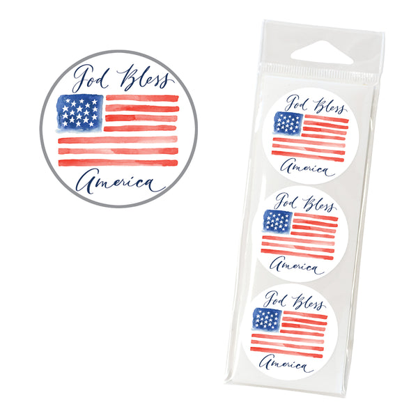 Envelope Seals - Watercolor American Flag