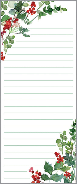 Holiday List Pad - Holiday Berries/Greens