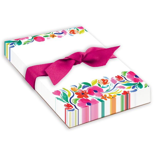 Chunky Bow Pad - Painterly Blooms