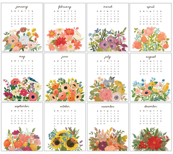 NEW! 2027 Desk Calendar - Floral Bouquets