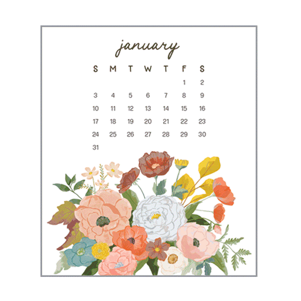 NEW! 2027 Desk Calendar - Floral Bouquets