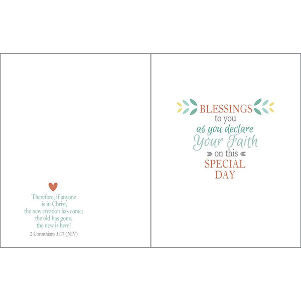 {with scripture} Baptism Card - Vines & Hearts Cross